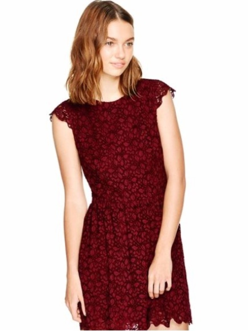 Talula Wine Red Lace Mini Dress